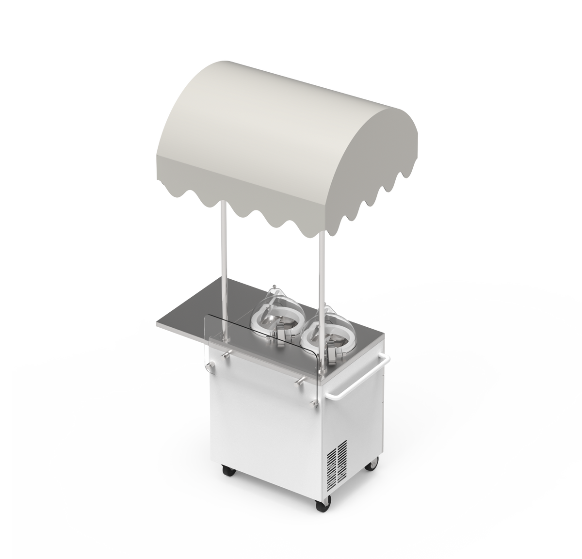 Commercial Gelato Ice Cream Cart, V2, Two Pots - Top Churn
