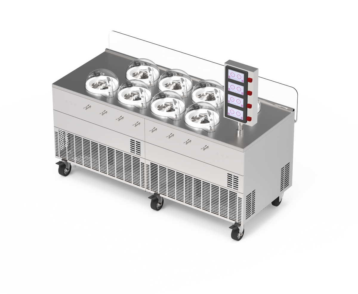 Commercial Gelato Ice Cream Maker, V8, Eight Pots – Top Churn