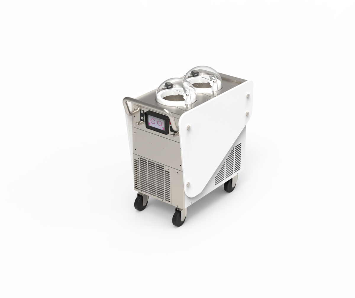 Commercial Gelato Ice Cream Maker, Battery Powered, PRO DC Cart - Top Churn