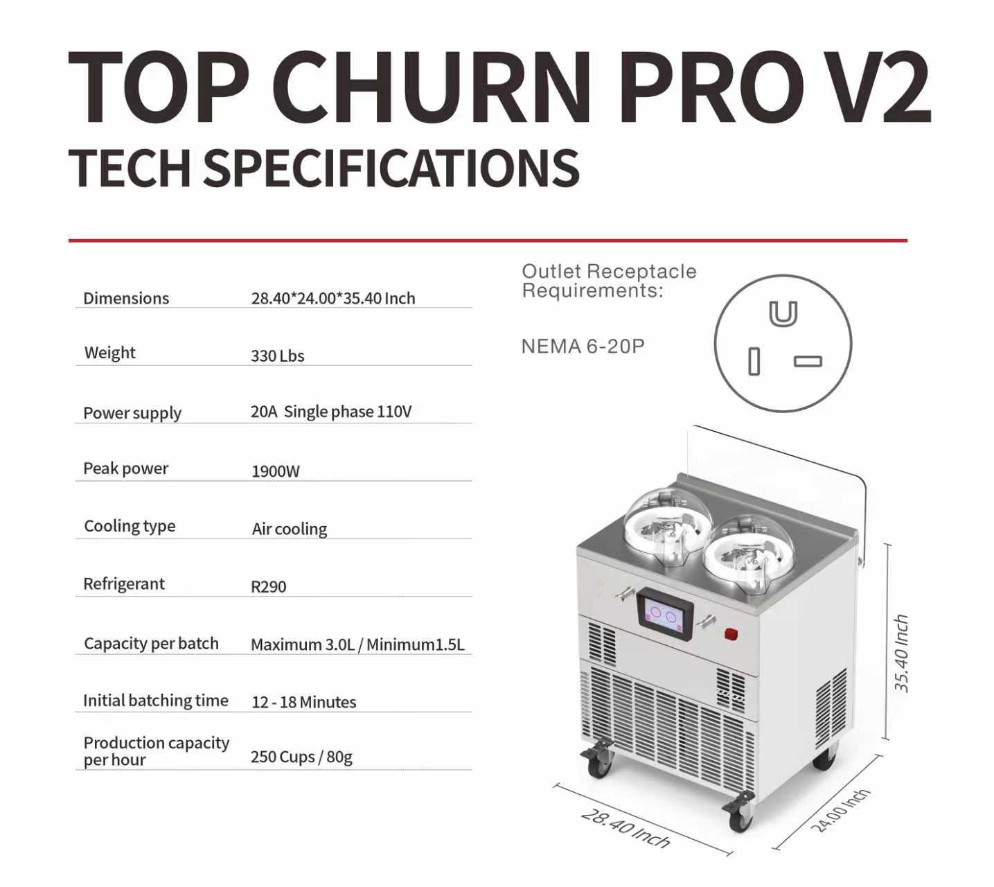 Commercial Gelato Ice Cream Maker, V2, Two Pots – Top Churn Specs | Texas Frozentech